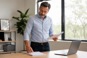 Utah small business owner reviewing payroll and PEO service options with an HR advisor